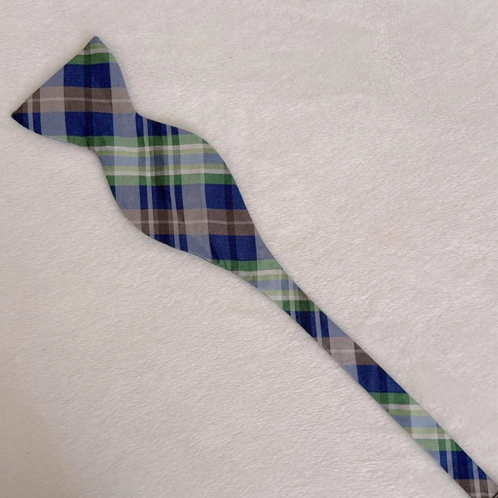 Beau Ties | Plaid Silk Bow Tie Self Tie Adjustable Hand Sewn Vermont Bow Tie - Picture 12 of 14